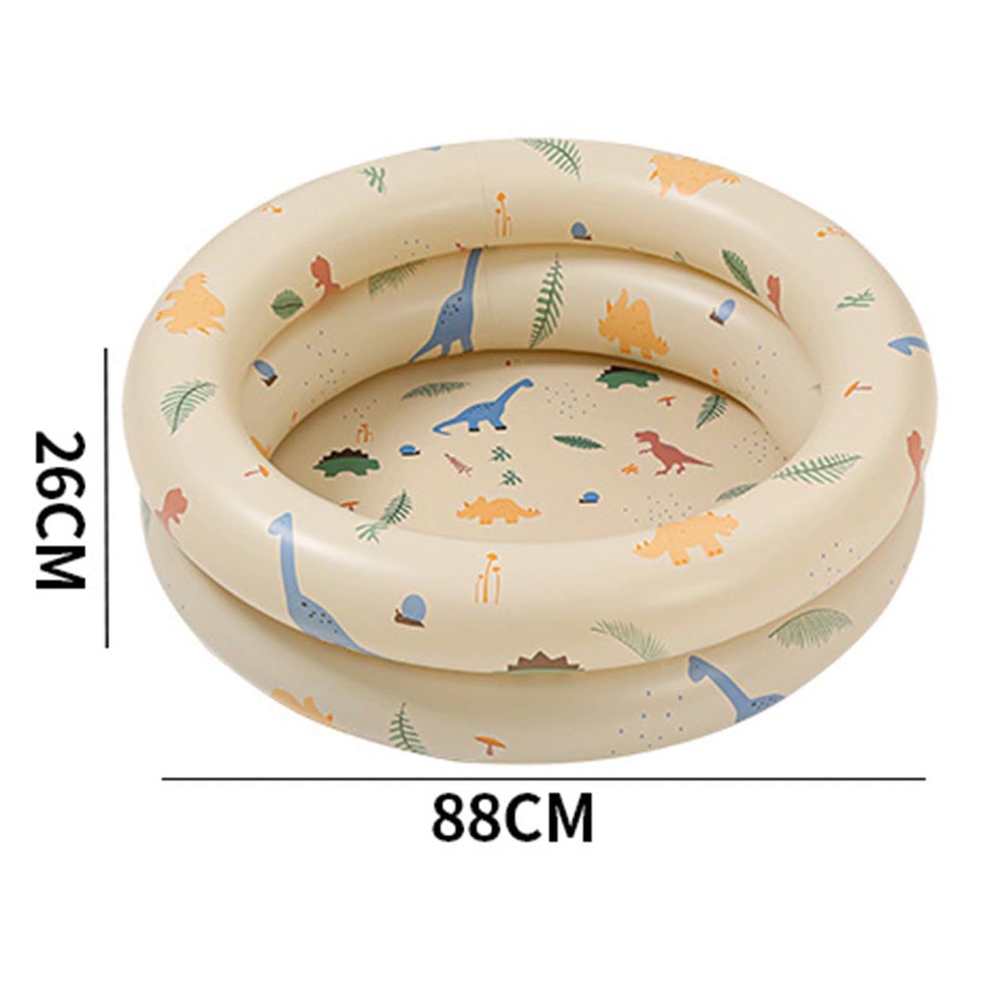 Piscina Inflable Familiar Retro Beige con Diseño Engrosado que Ahorra Espacio para Interiores y Exteriores