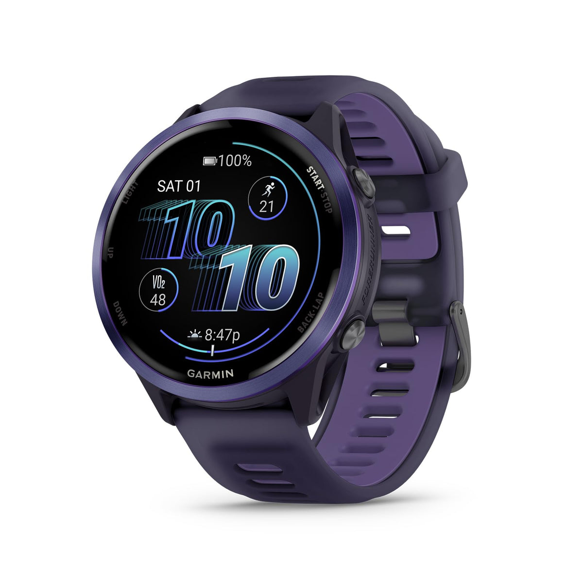 Reloj Inteligente Garmin Forerunner 570 Imperial Purple Indigo con GPS Avanzado para Correr y Triatlón