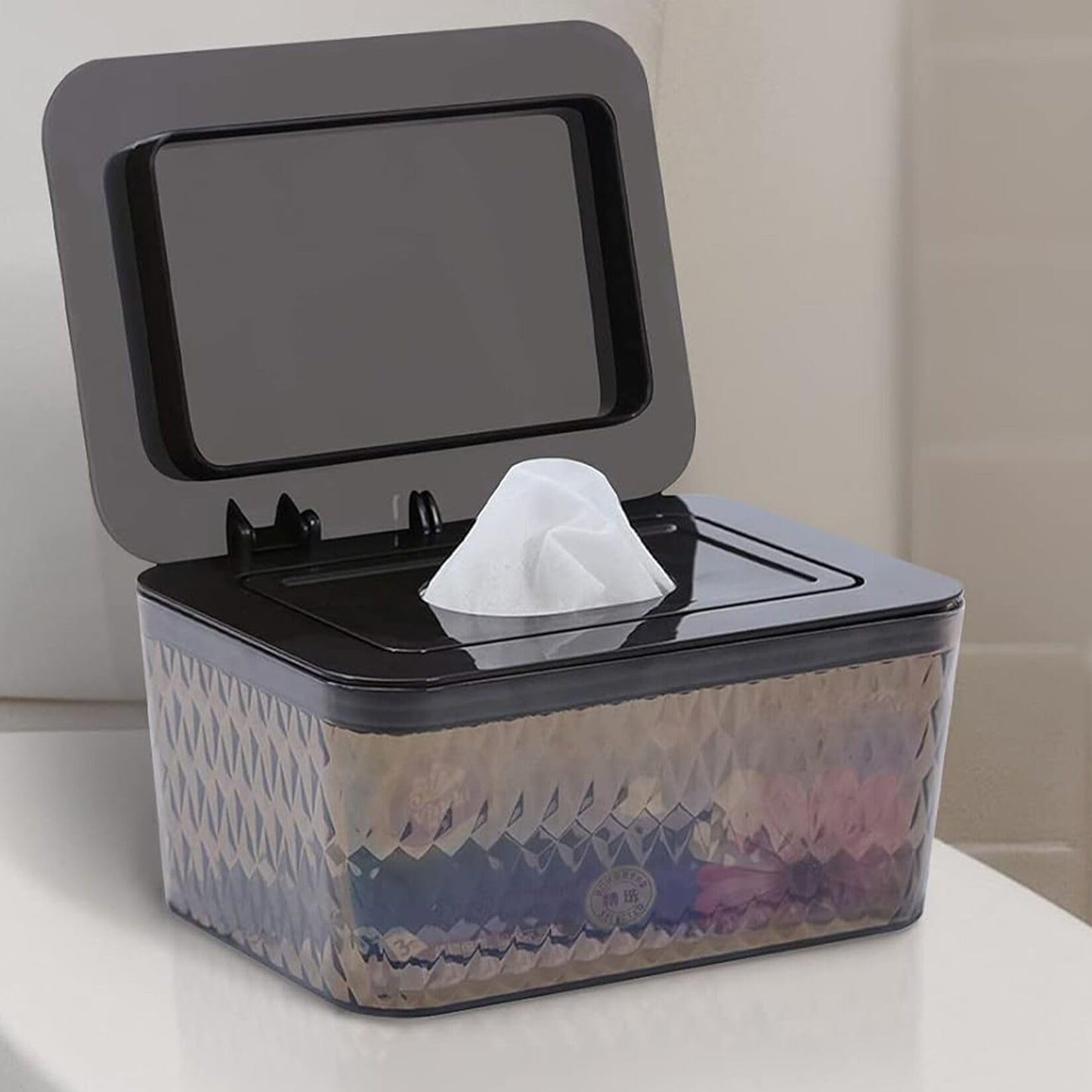 HSWT Dispensador de toallitas con diseño de sello - Porta toallitas sellado para baño, mantiene las toallitas frescas, a prueba de polvo y antideslizante