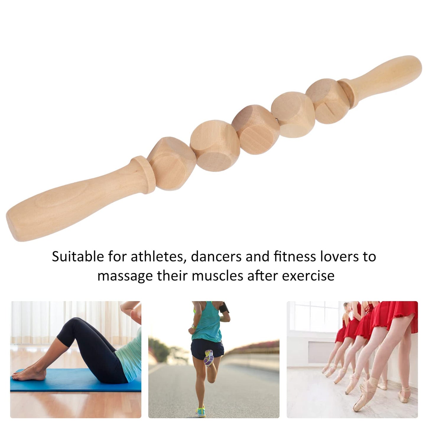 Herramienta de Masaje de Madera, Rodillo de Masaje de Madera Manual, Rodillo de Mano Duradero, Masajeador de Punto de Activación para Fascia, Celulitis, Abdomen, Relajación Muscular