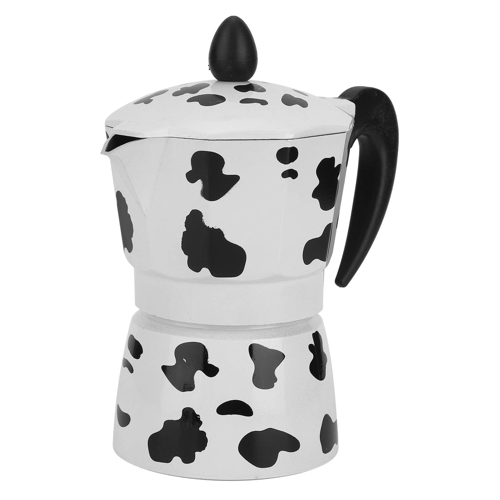 Cafetera de Aluminio, Cafetera, Col Rafe de Vaca Lechera, Cafetera Segura y Cómoda de Usar para Cafetería Casera (3 Tazas de Vaca (3 tazas de color vaca 150ML)