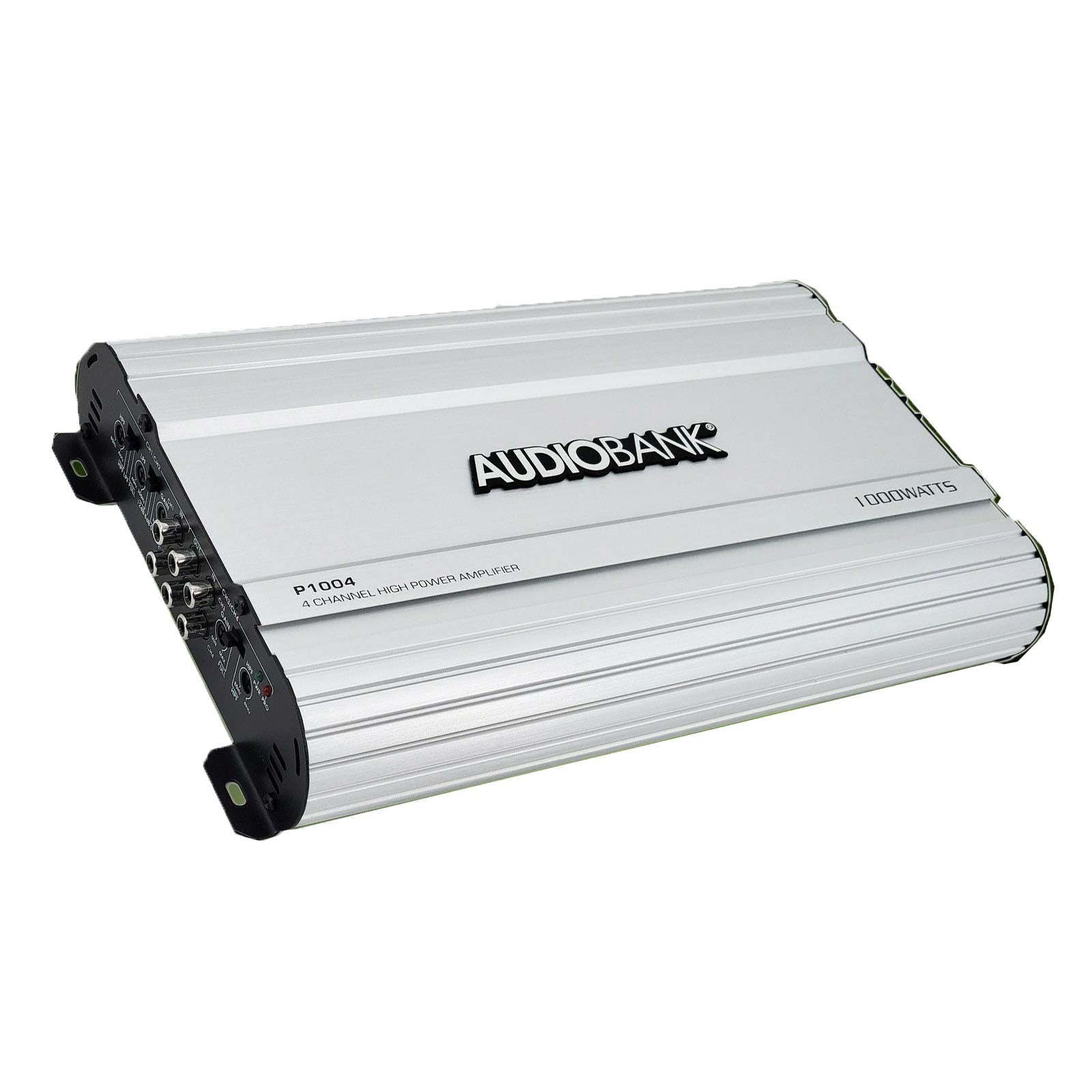 AUDIOBANK 4 Canales 1000 vatios Amplificador estéreo de Audio de Coche puenteable P1004 disipador de Calor de aleación de Aluminio Resistente | Clase A-B Funcionamiento Remoto de Encendido y Apagado