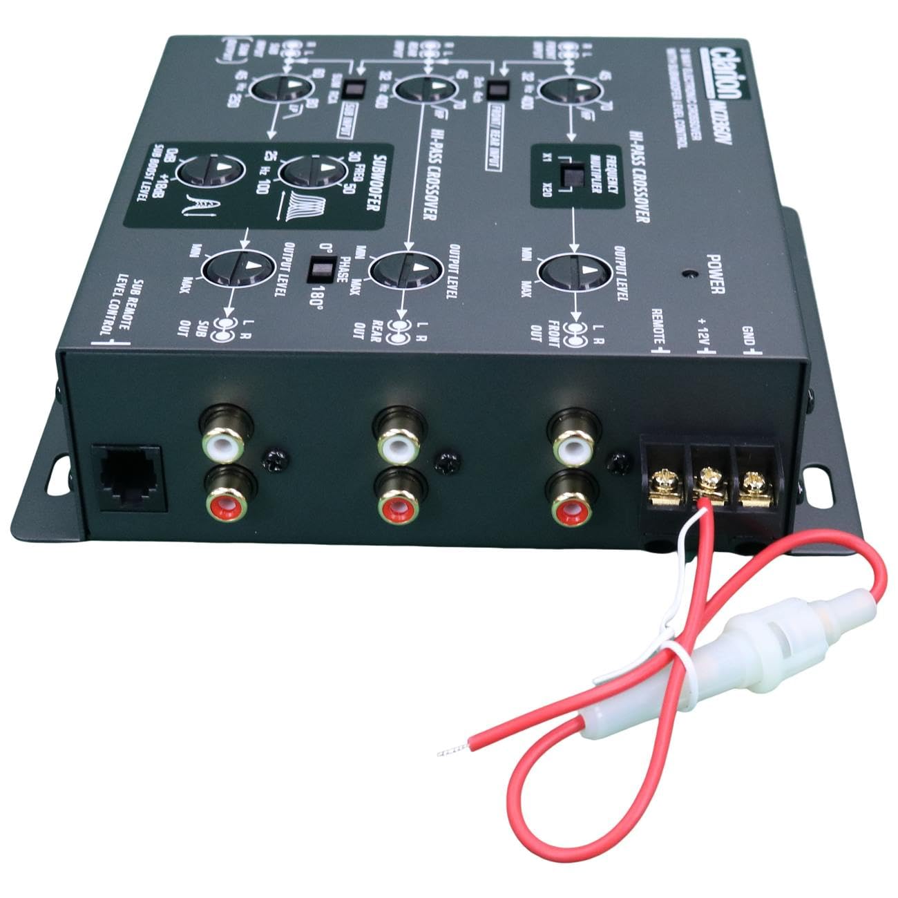 Clarion MCD360V 3 Vías 6 Canales RCA Entradas Crossover Electrónico Control Nivel Subwoofer Remoto Salida Nivel Ajustable Subwoofer Delantero Trasero