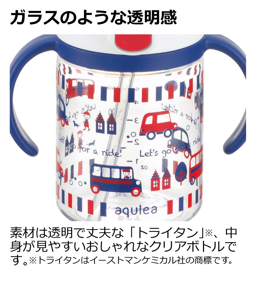 Richell Aqulea Outing - Taza (200 ml), diseño de pajita, color rosa