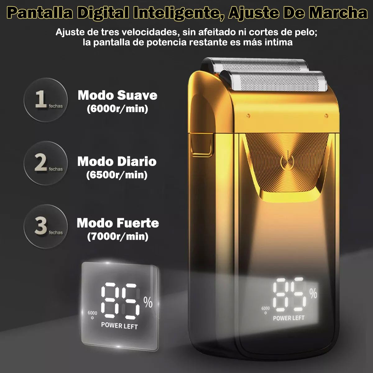 TGHQTR 2 en 1 Rasuradoras Electrica Hombre Con Recortadora De Precisión,Afeitadora Electrica Hombre LED Resistente al Agua IPX7,Tres Modos,Carga USB,Maquinillas de Afeitar para el Hogar de Los Hombres