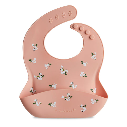 Babero de Silicona Loulou Lollipop Blanco con Bolsillo para Bebés y Niños Pequeños