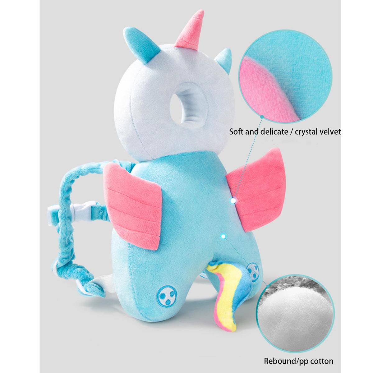 LOVOERNO Mochila protectora de cabeza para bebé con andadera, ajustable para niños pequeños, almohadilla de seguridad para protección de la cabeza (tigre lindo)
