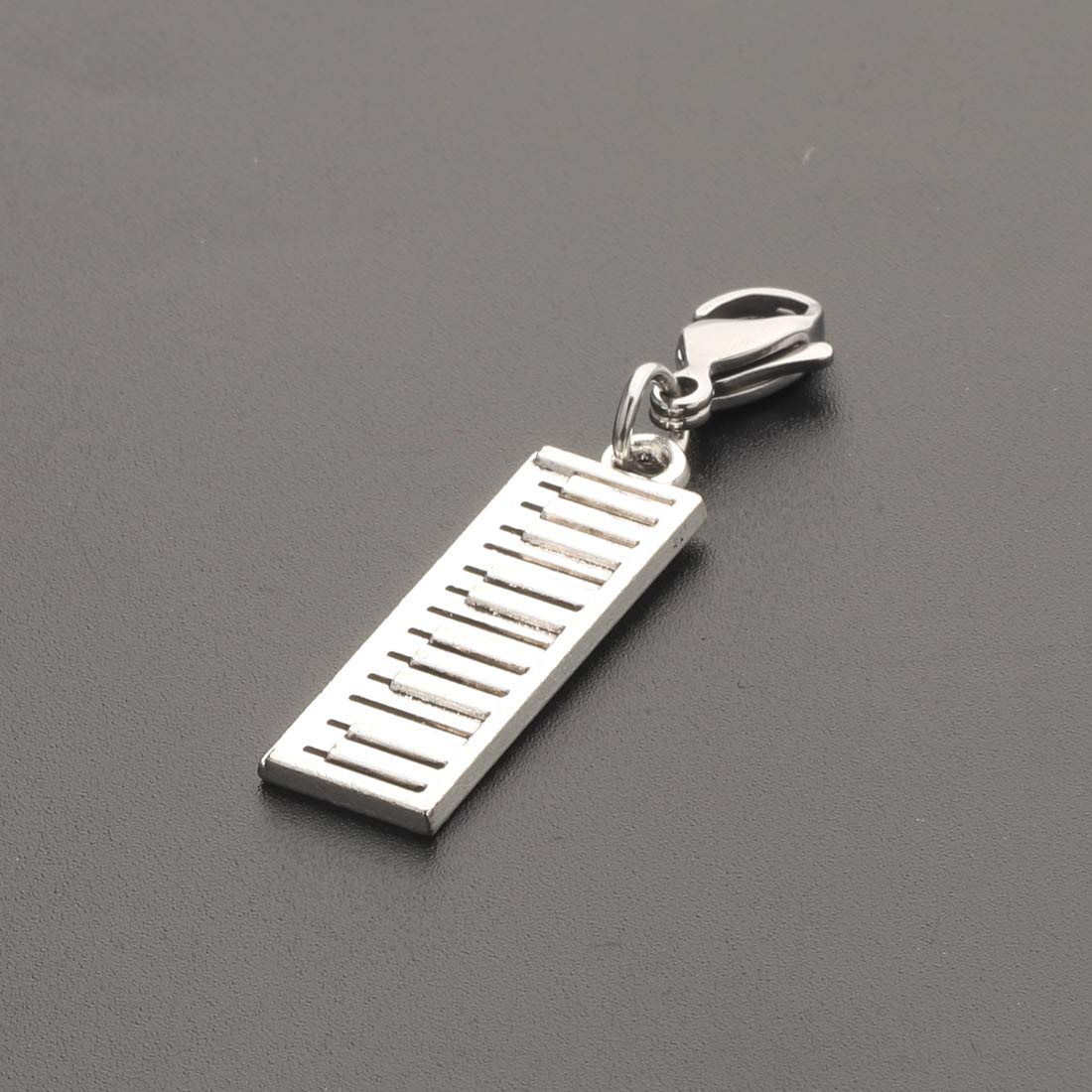 CHOORO - Llavero con colgante de teclado de piano con cierre para pianista, profesor de piano, amantes de la música, Gris, 3inch