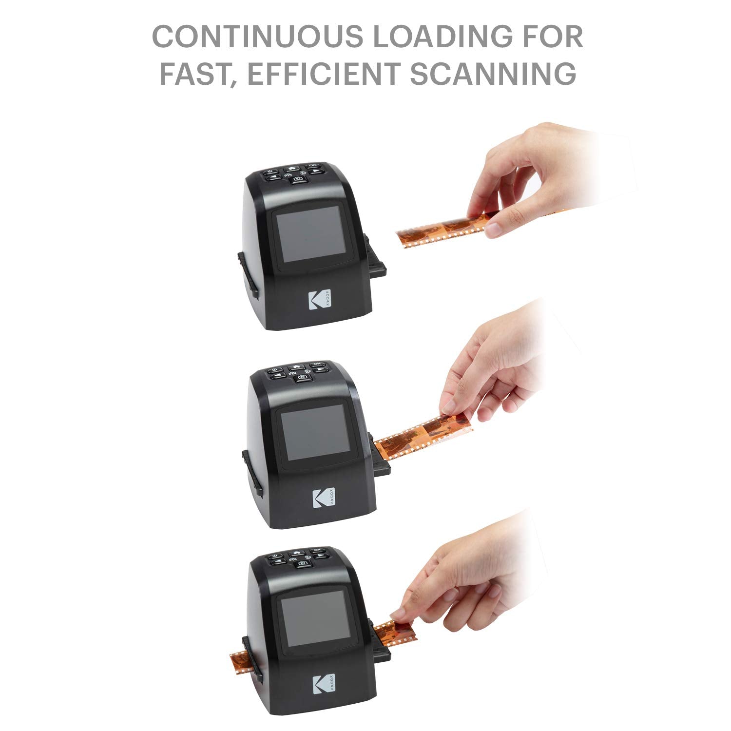 Kodak Mini escáner Digital de película y Diapositivas – Convierte 35 mm, 126, 110, Super 8 y 8 mm Negativos de película y Diapositivas a 22 megapíxeles imágenes JPEG – Incluye – Pantalla LCD 2.4 –