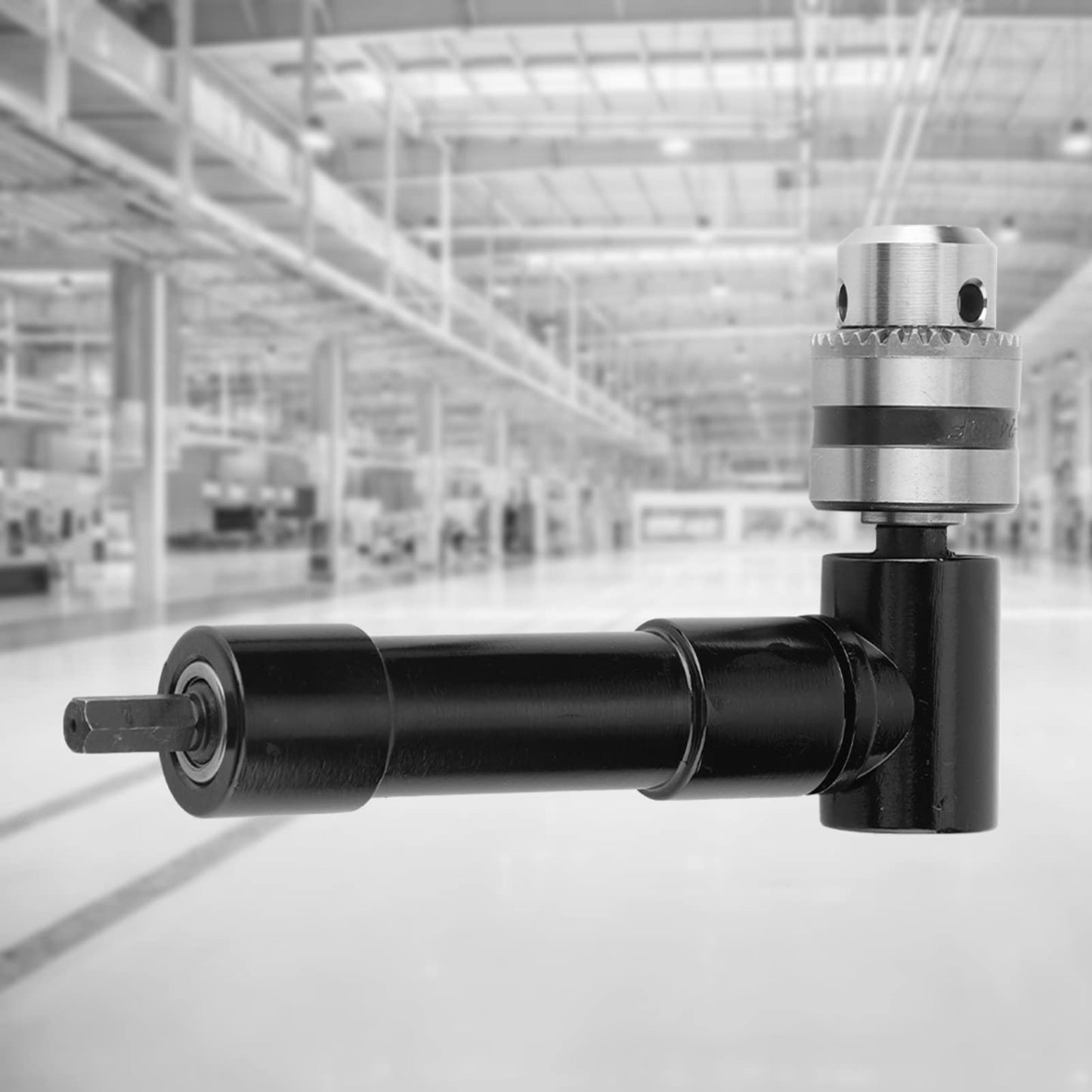 Adaptador de taladro en ángulo, taladro eléctrico en ángulo recto de 90 grados Herramienta de potencia de dispositivo de esquina de mandril de tres mordazas