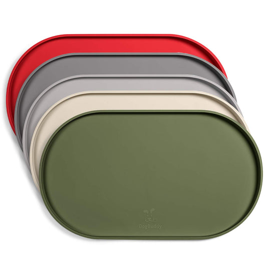 Alfombrilla para Comida DogBuddy Verde Caqui Antideslizante Impermeable para Perro Pequeño