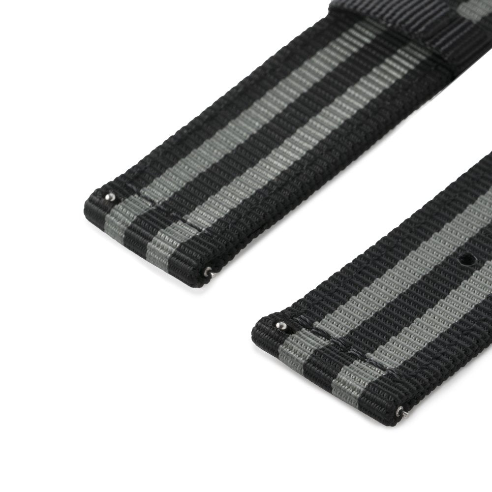 Correa de Reloj Archer Negro y Gris de Nailon Premium de Liberación Rápida 22mm