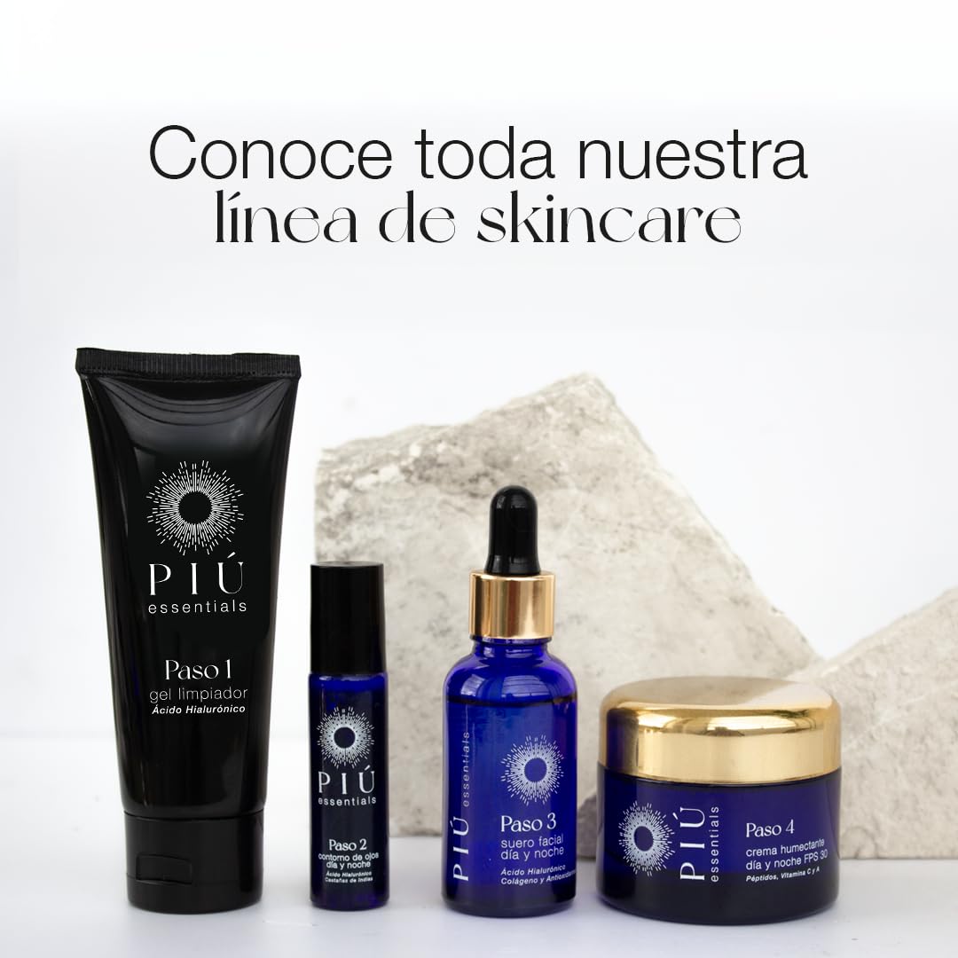 PIU ESSENTIALS Limpiador Facial Ultra Hidratante con Ácido Hialurónico, Limpieza Profunda, para Todo Tipo de Piel, Tubo 80 ml