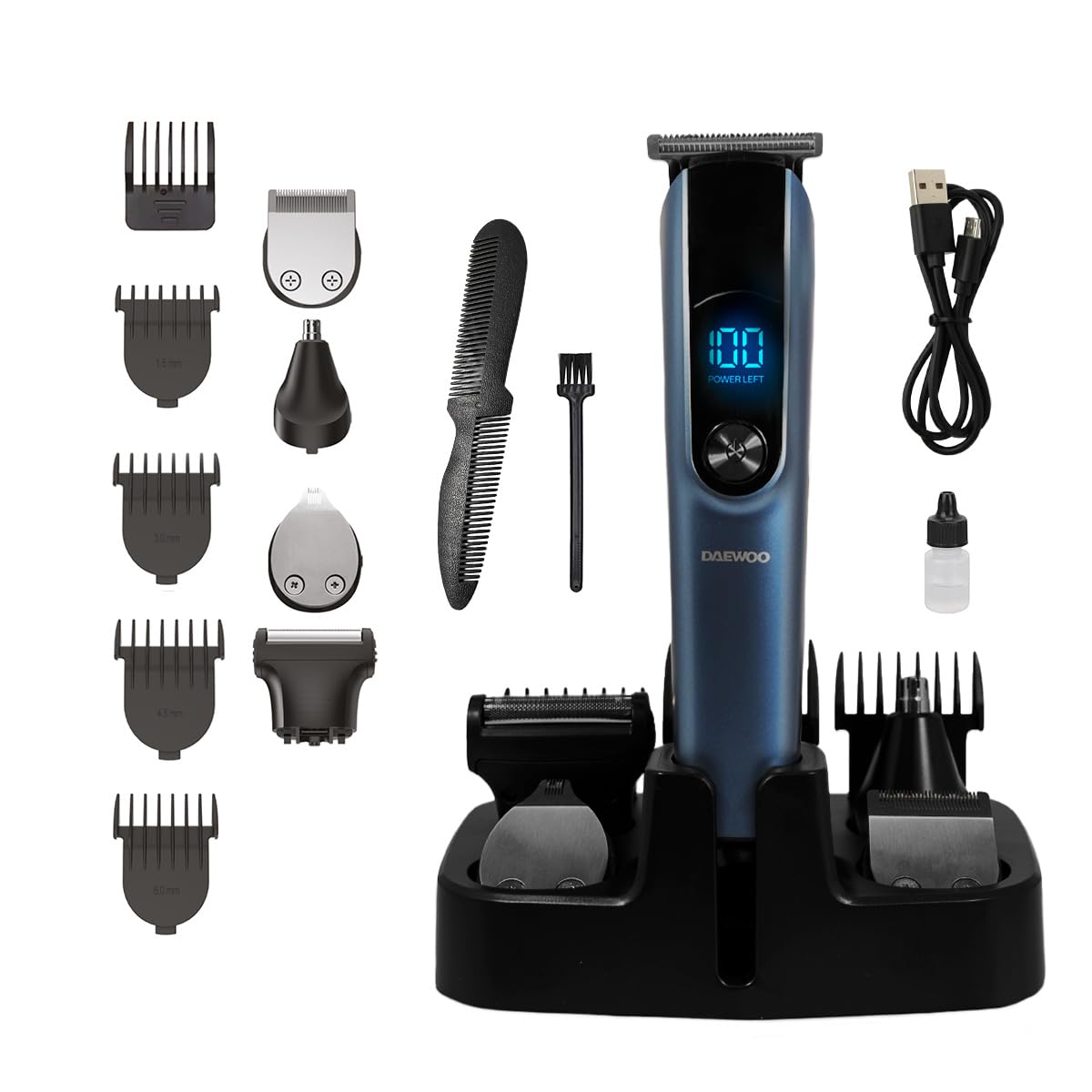 Daewoo Kit Rasuradora Eléctrica para Hombres, 5 Peines