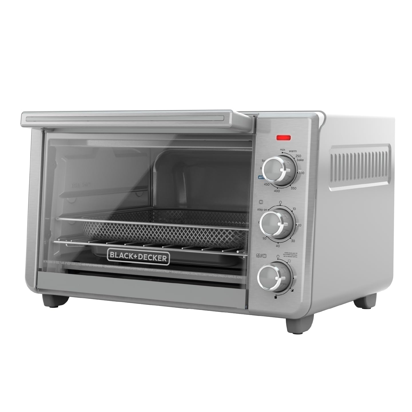 BLACK+DECKER™ Crisp 'N Bake Air Fry Horno, se adapta a una pizza de 12 pulgadas, plata