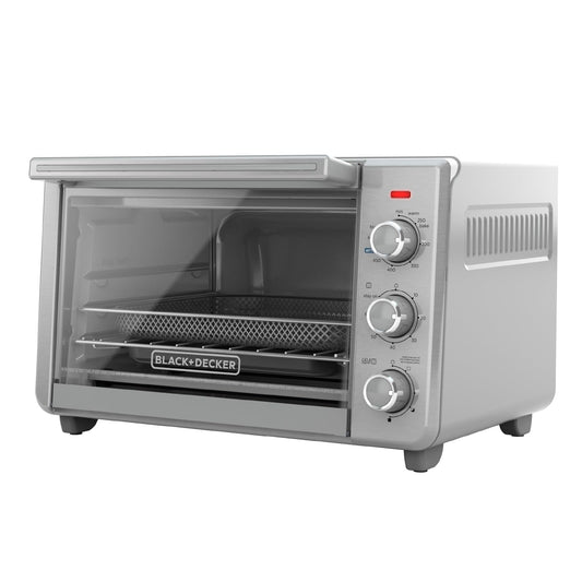 BLACK+DECKER™ Crisp 'N Bake Air Fry Horno, se adapta a una pizza de 12 pulgadas, plata