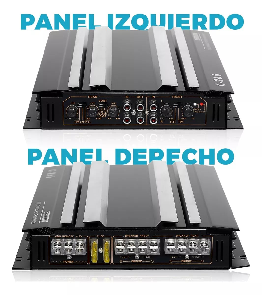 Amplificador de Poder D 5800w Audio 4 Canales para Auto