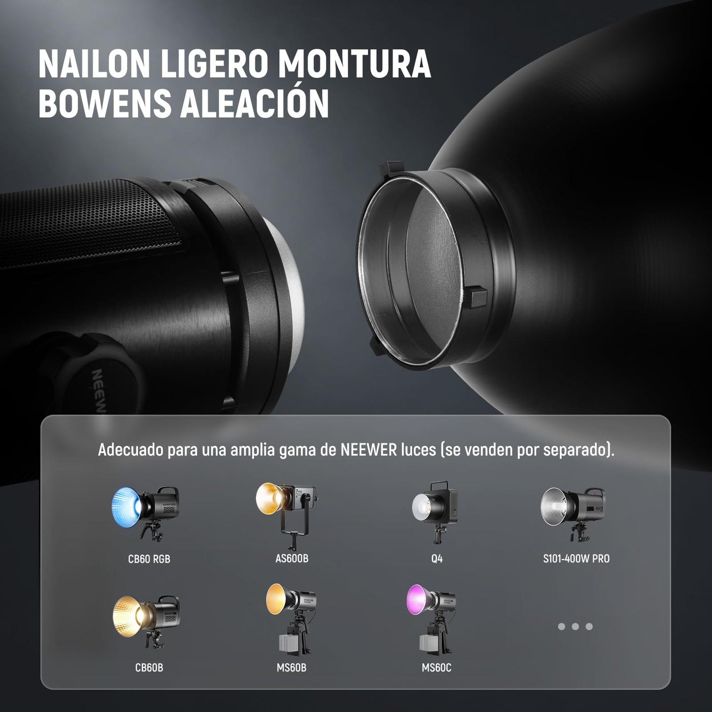 NEEWER 11,6"/29,5cm Soporte Bowens Reflector Enfoque Profundo con 15°/30° Honeycomb Grids y Tela Suave, 45° Pantalla Difusor Compatible con Godox Estudio Strobe Flash Luz Speedlite, FR30