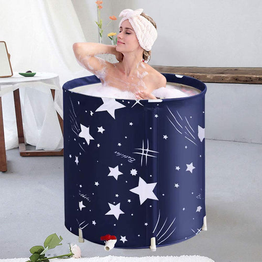 Bañera plegable portátil, bañera de baño ecológica para cabina de ducha (cielo azul -1)
