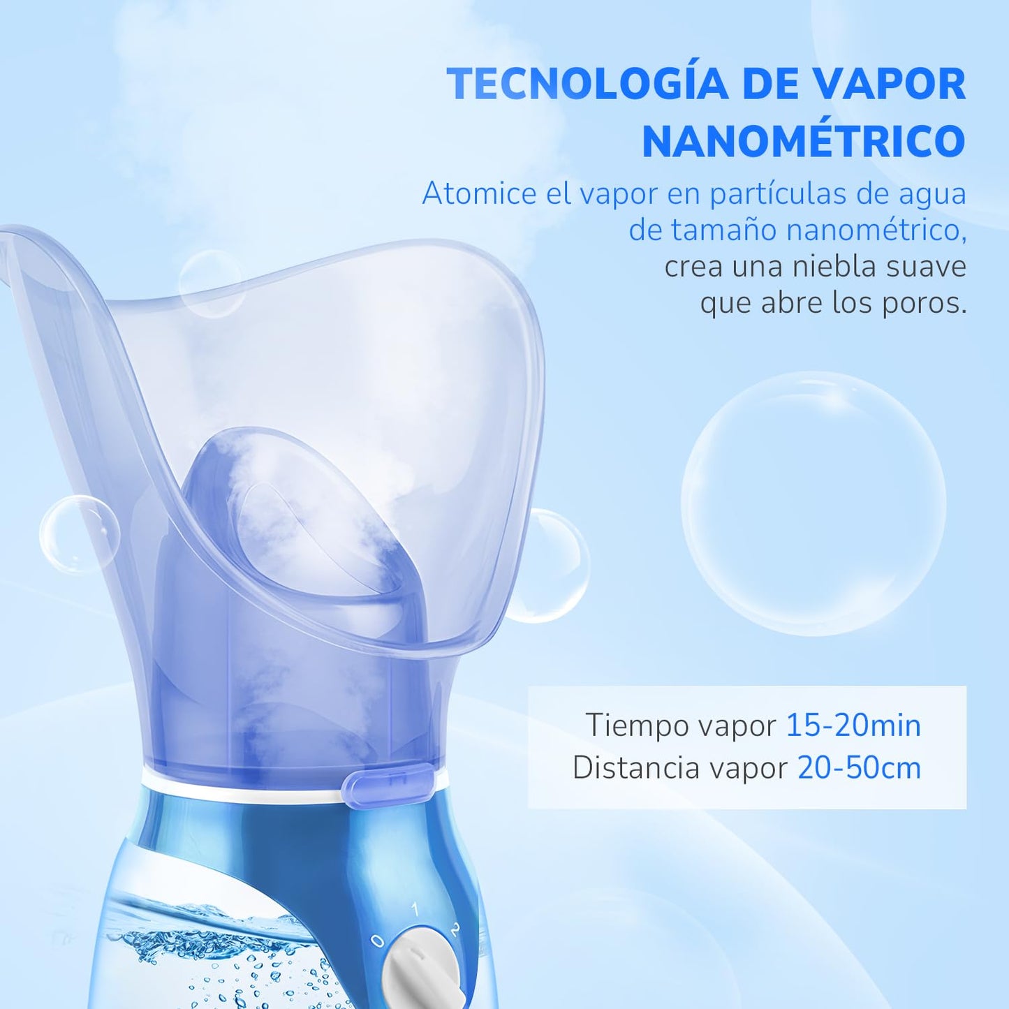 MITEGELO Vaporizador Facial, Sauna Facial de Nano Iónico