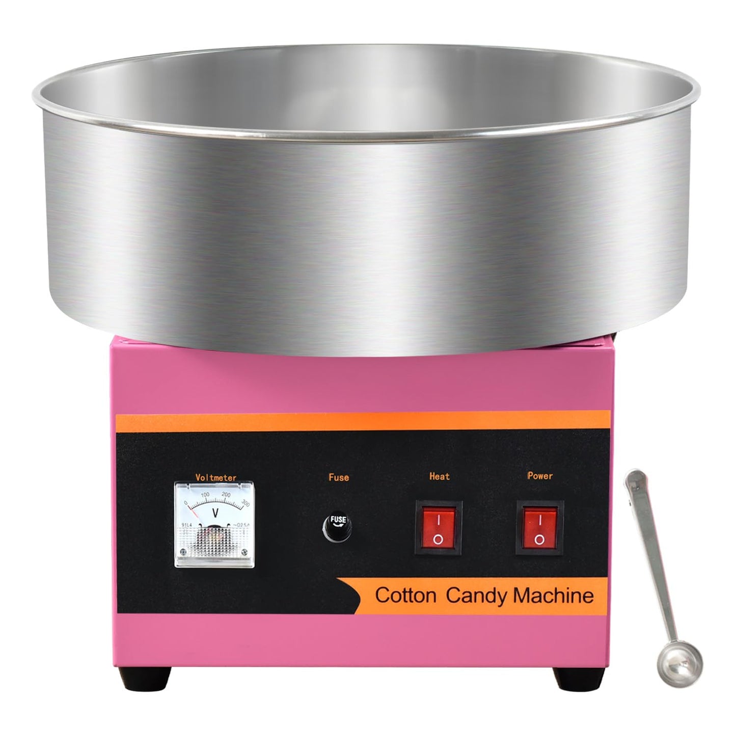 Máquina comercial de algodón de caramelo, máquina de algodón de 110 V 1000 W, máquina de hacer hilo de caramelo, hacer malvaviscos, con tazón de acero inoxidable, cuchara de azúcar, revestimiento