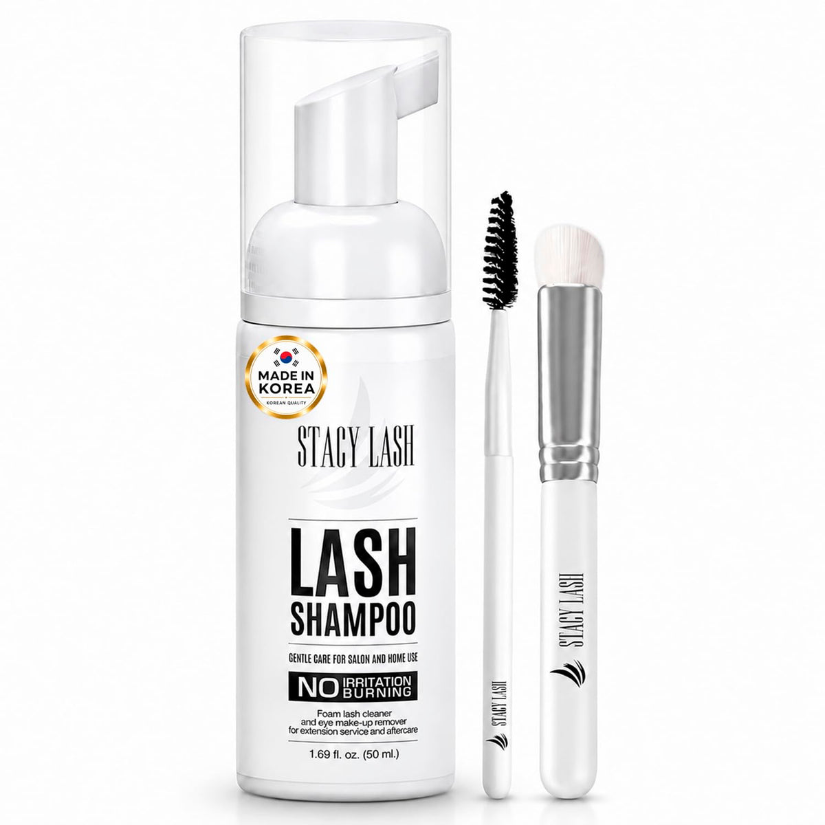 Stacy Lash Shampoo de Pestañas 50 ml con Cepillo - Sin Irritación - Sin Aceite - Hecho en USA