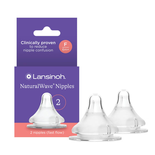 Lansinoh Tetina Para Biberón Natural Wave 2 Piezas Flujo Rápido, Paquete De 1 Count