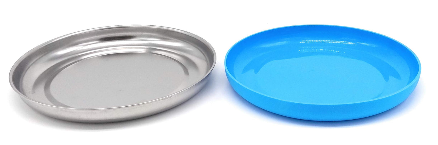 Platos de Acero Inoxidable WeeMoose Acero Inoxidable con Carcasa de Silicona para Bebés
