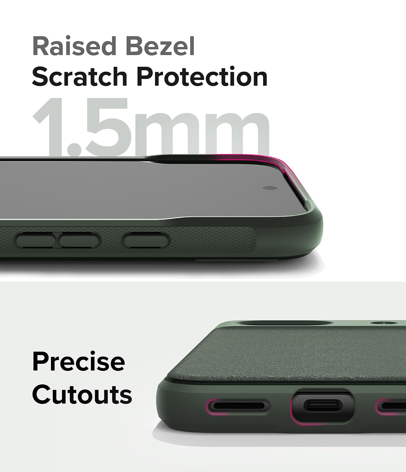 Funda TPU Antideslizante Ringke Onyx Dark Green Compatible con Google Pixel 8a Anti Huella Dactilar