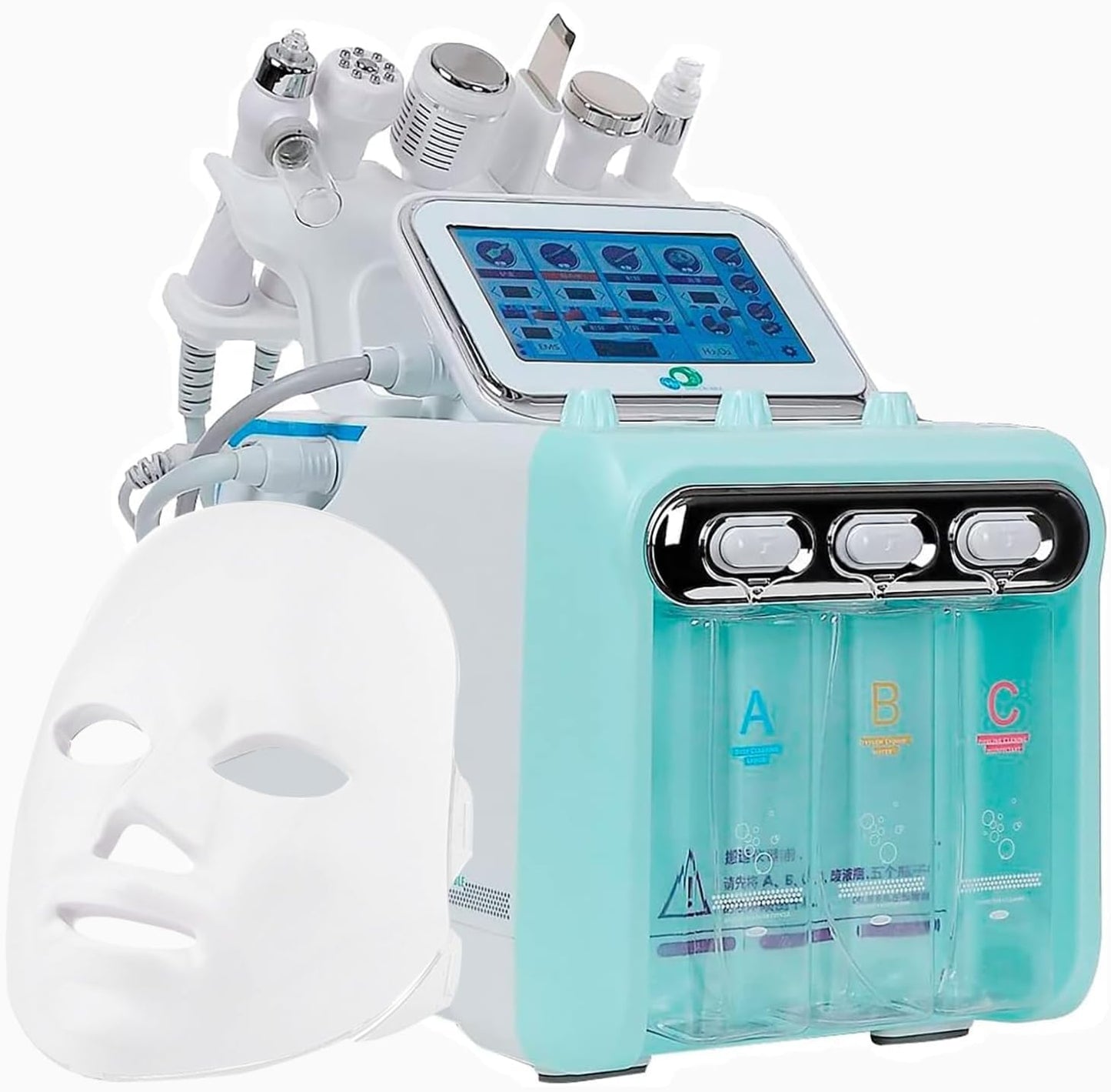 Máquina facial de oxígeno de hidrógeno 7 en 1 para el hogar o el spa