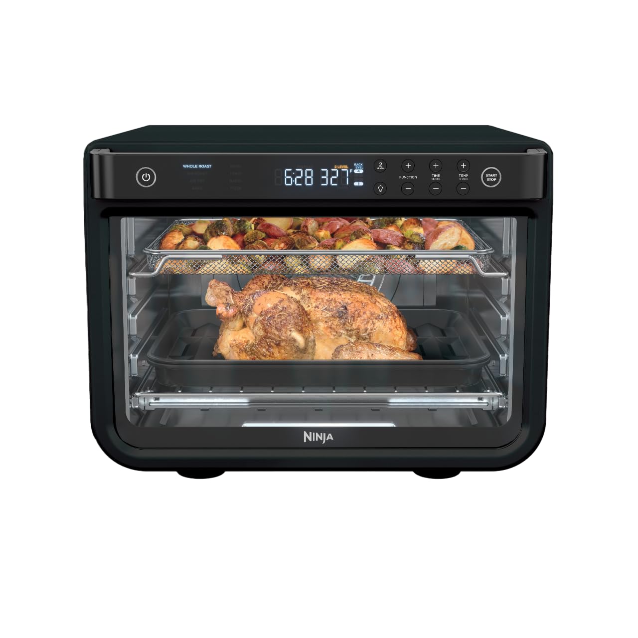 Horno Air Fry 8 en 1 Ninja Foodi XL Pro Negro con Tostador Digital y Convección de Encimera, 1800 Vatios