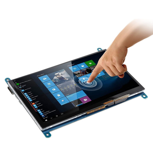 Yoidesu Pantalla táctil capacitiva de 7 Pulgadas para 3/2/1, 1024 × 600 Monitor portátil Full HD para Juegos con retroiluminación, Panel táctil HDMI, Compatible con