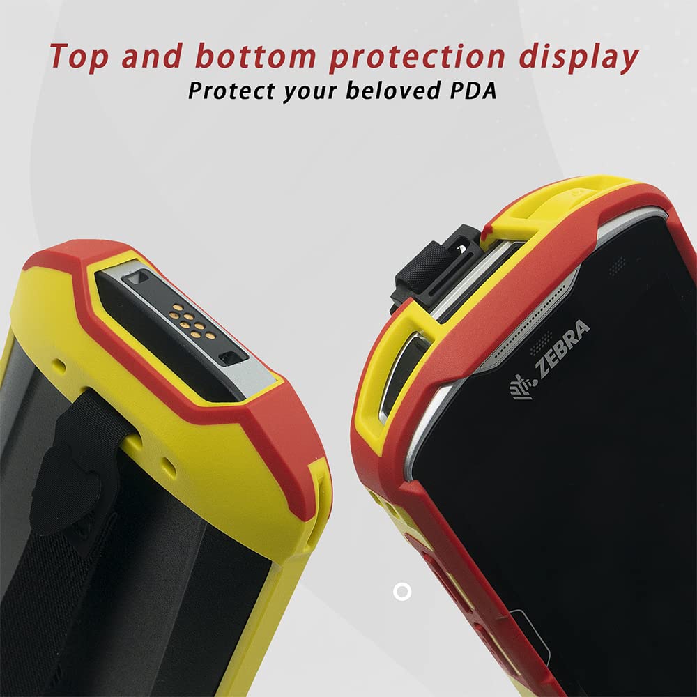 Funda Protectora IYOUBOL Rojo y Amarillo con Correa de Mano para Zebra TC51 TC510K TC52 TC56 TC57 TC57X TC52X TC5X