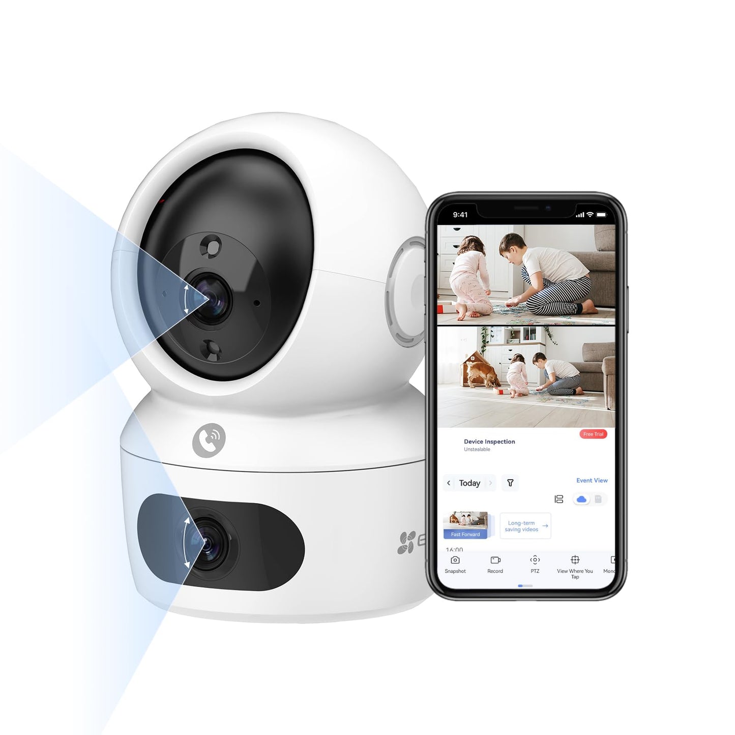 Cámara IP Domo EZVIZ H7C Dual 4MP Doble Lente Visión Nocturna WiFi Visión 360º Micro SD