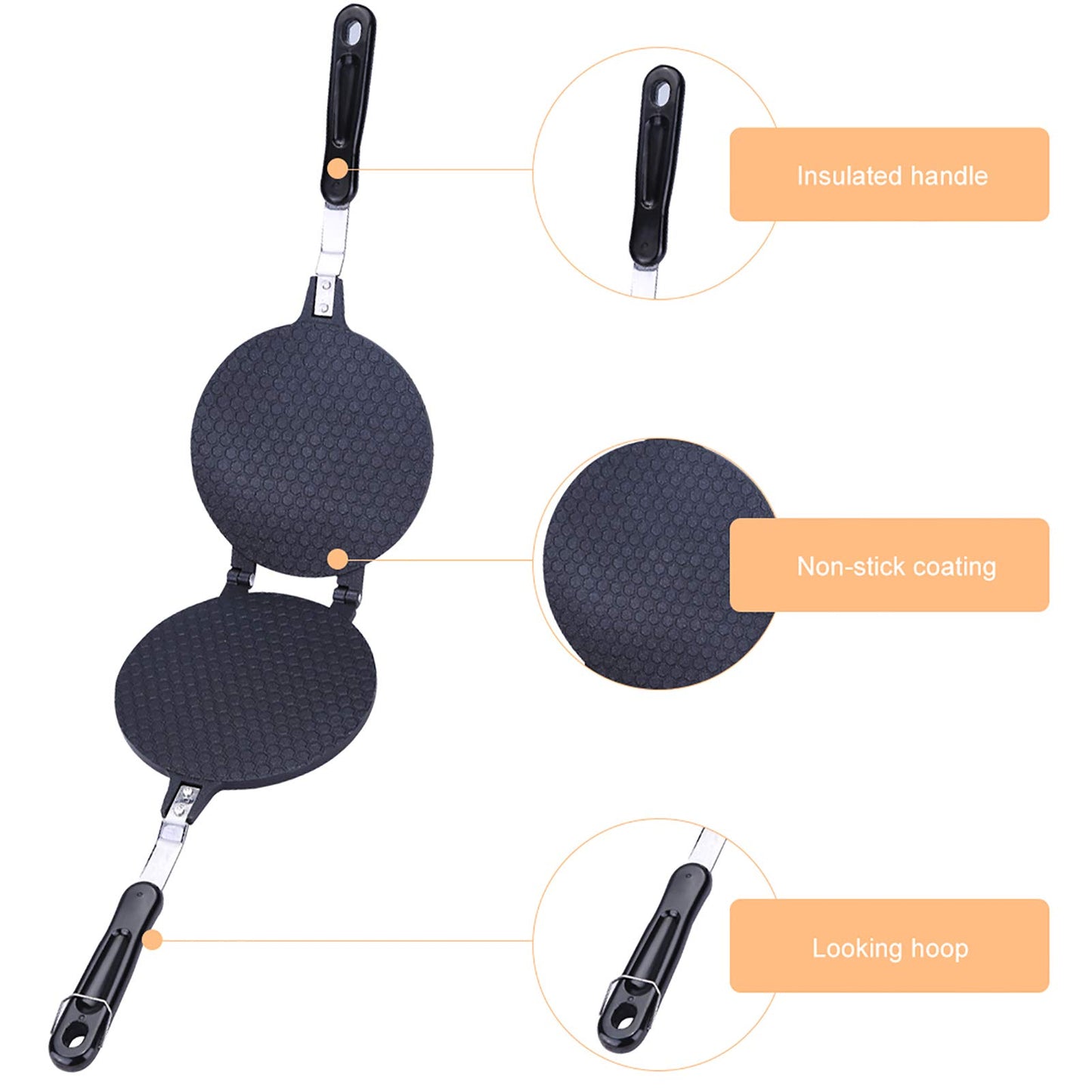Máquina para hacer conos de gofres, Máquina para hacer conos de helado, Máquina para hacer rollos de huevo, Molde para hacer conos de gofres antiadherentes a gas de cocina para el hogar para postres de cono de gofres de helado de bricolaje