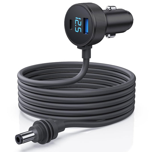 Cable de Alimentación CC para Starlink Mini Negro 3 en 1 con Pantalla Digital y Puertos Tipo C PD y USB A Ideal para Camiones y Coches