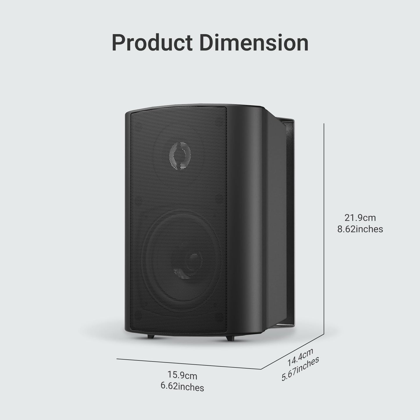 Herdio - Altavoces de Pared con Bluetooth para Exteriores e Interiores (Negro)