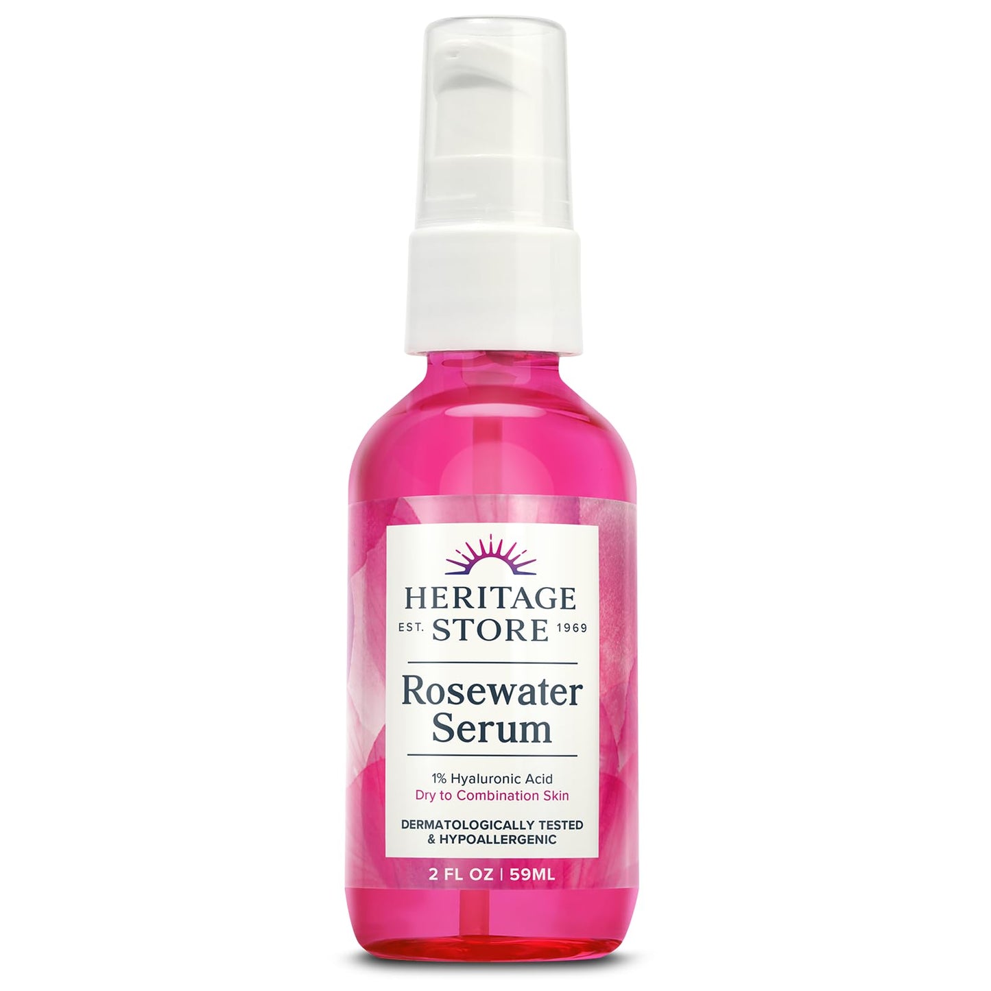 Heritage Store Heritage Store Rosewater Serum With 1% Ha, Drops, Rose (btl-glass) 2oz, 2 Fluid Ounce