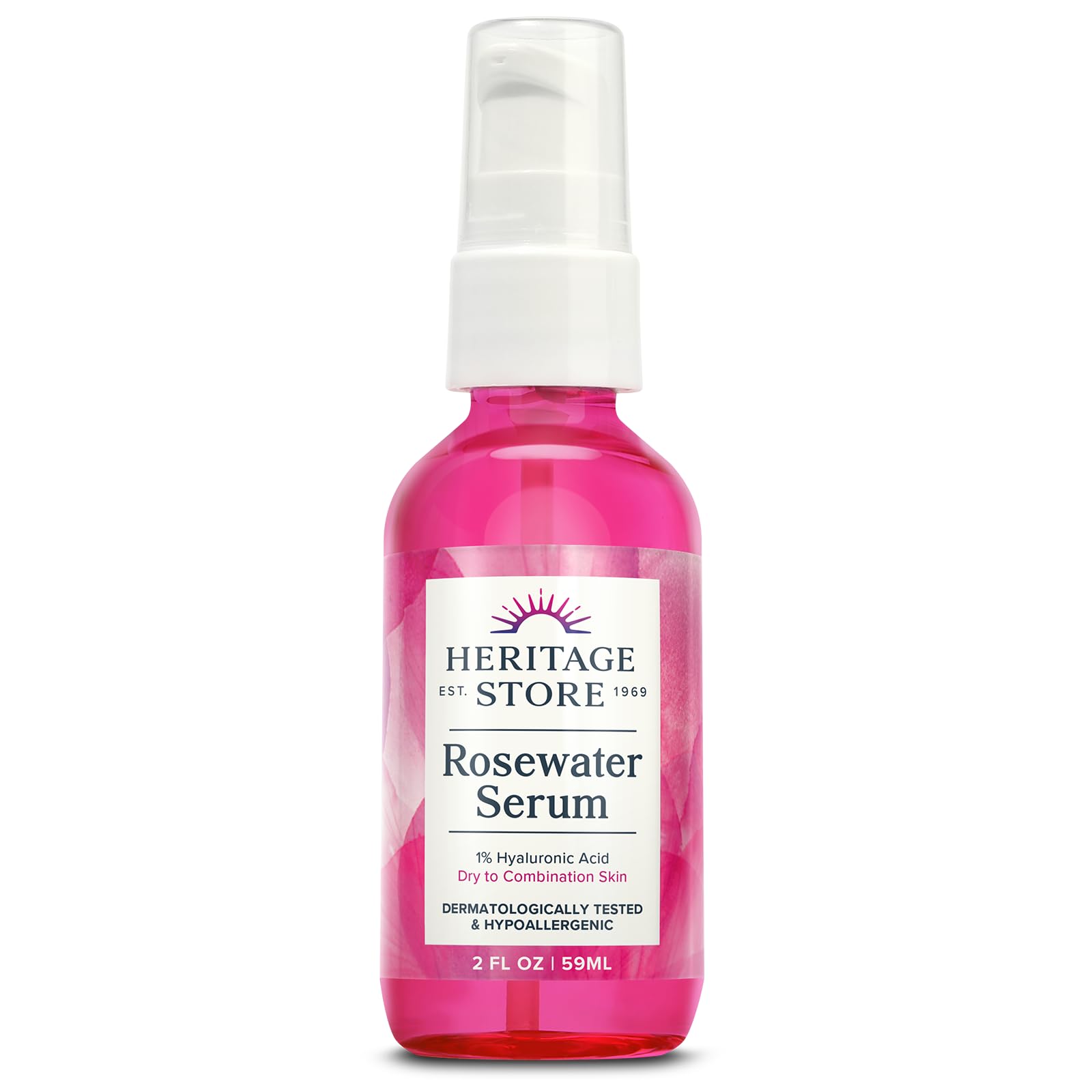 Heritage Store Heritage Store Rosewater Serum With 1% Ha, Drops, Rose (btl-glass) 2oz, 2 Fluid Ounce