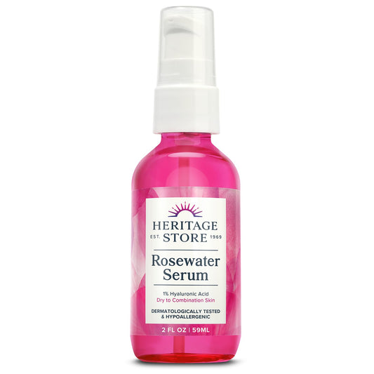 Heritage Store Heritage Store Rosewater Serum With 1% Ha, Drops, Rose (btl-glass) 2oz, 2 Fluid Ounce