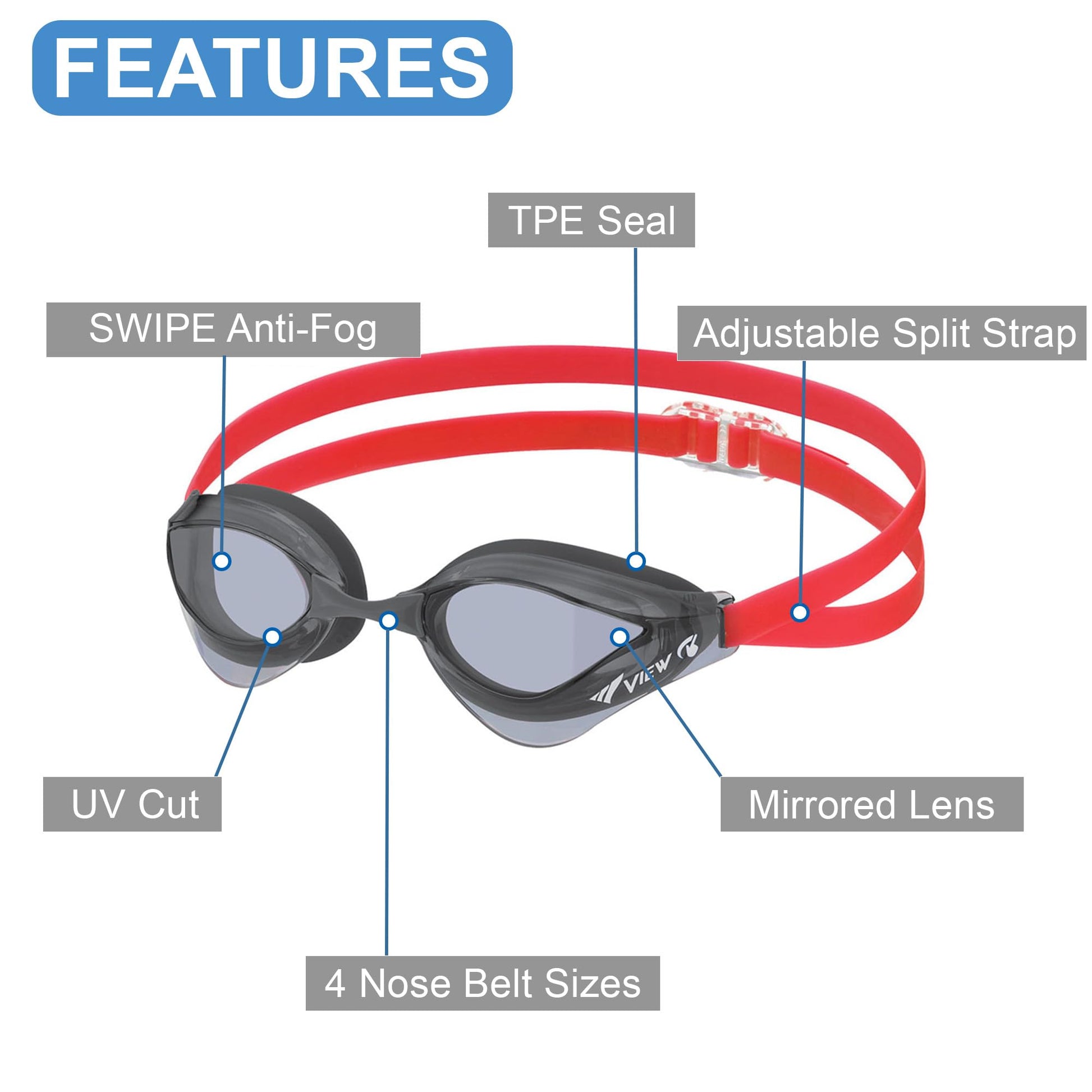 Anteojos de Natación VIEW Blade Orca SWIPE Humo para Carreras