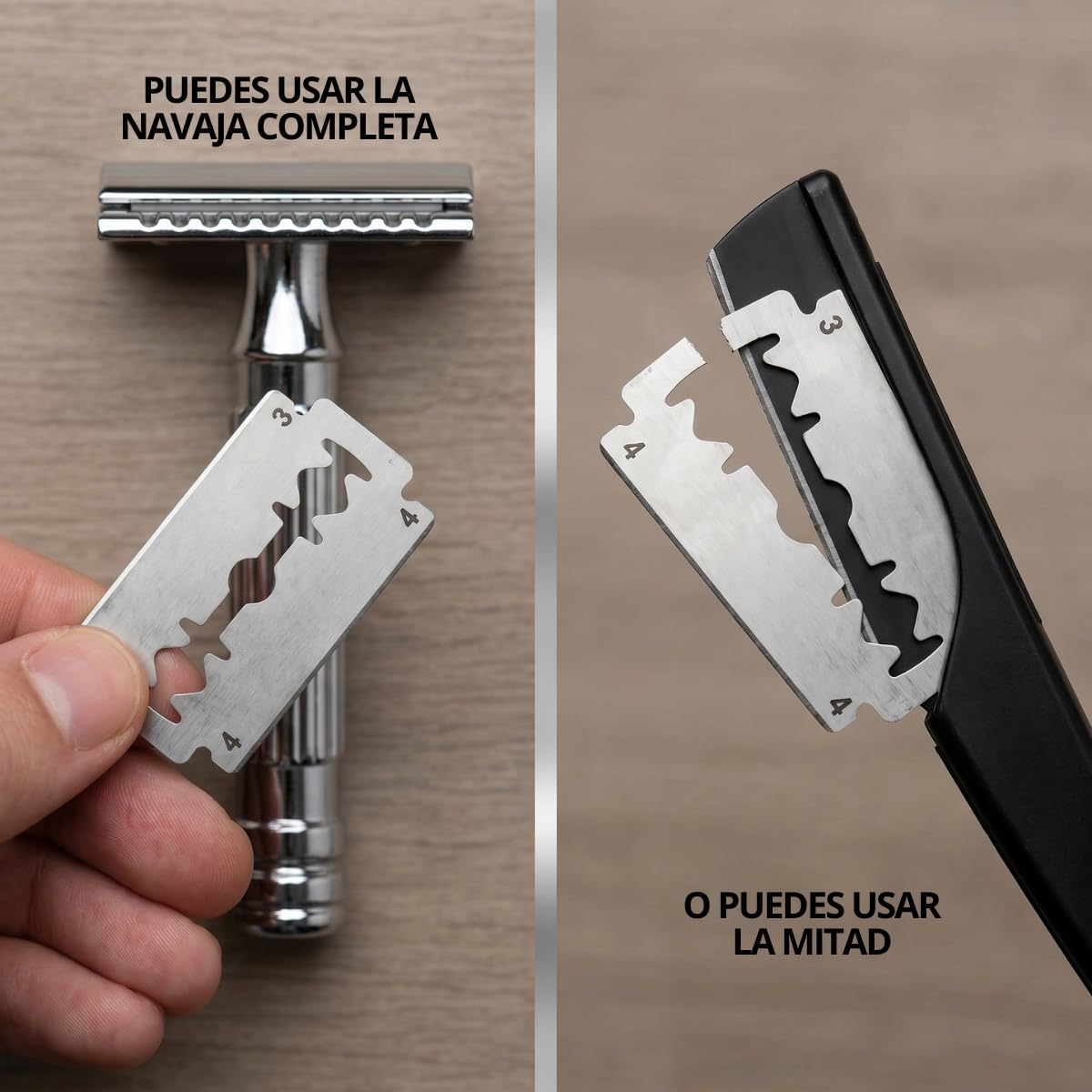 500 Navajas de Repuesto Para Rastrillo de Doble Filo Para Afeitado Barba Bigote Cuchillas de Acero Delgadas Set Hojas de Navajas Seguras Afeitar