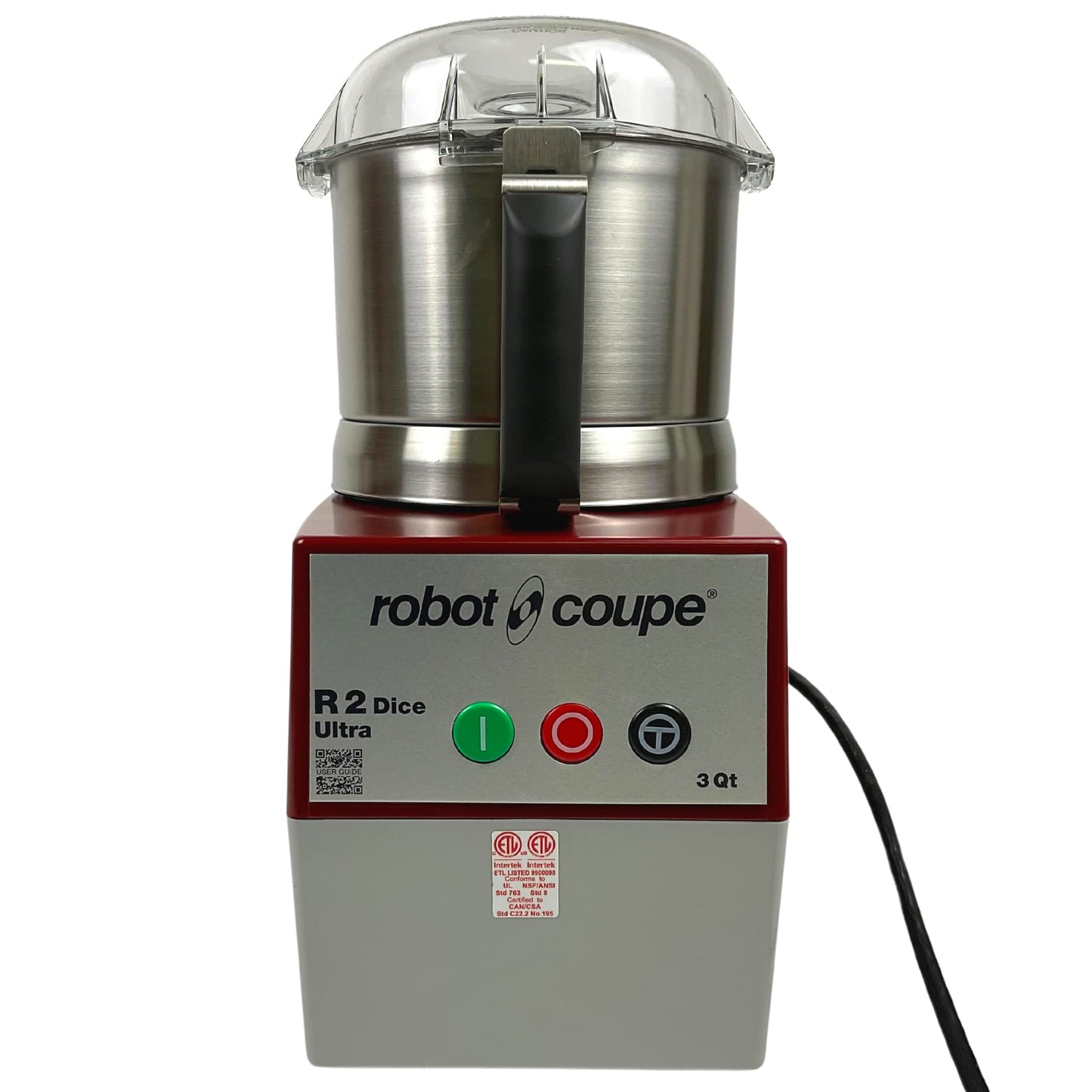 Procesador de Alimentos Robot Coupe R2U DICE Acero Inoxidable con Tazón de 3 Cuartos y Alimentación Continua