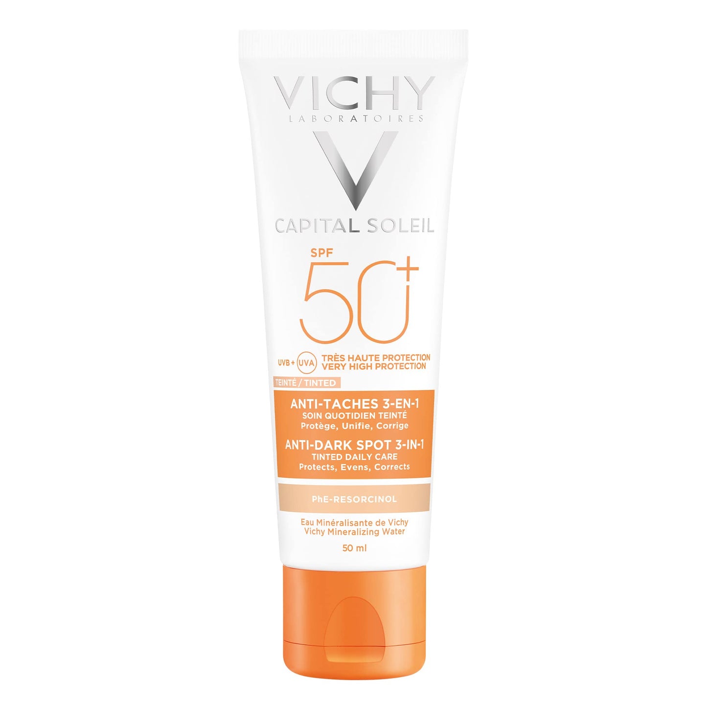 Protector Solar Facial Vichy Toque Seco FPS 50+ Anti-manchas con Color 50ml
