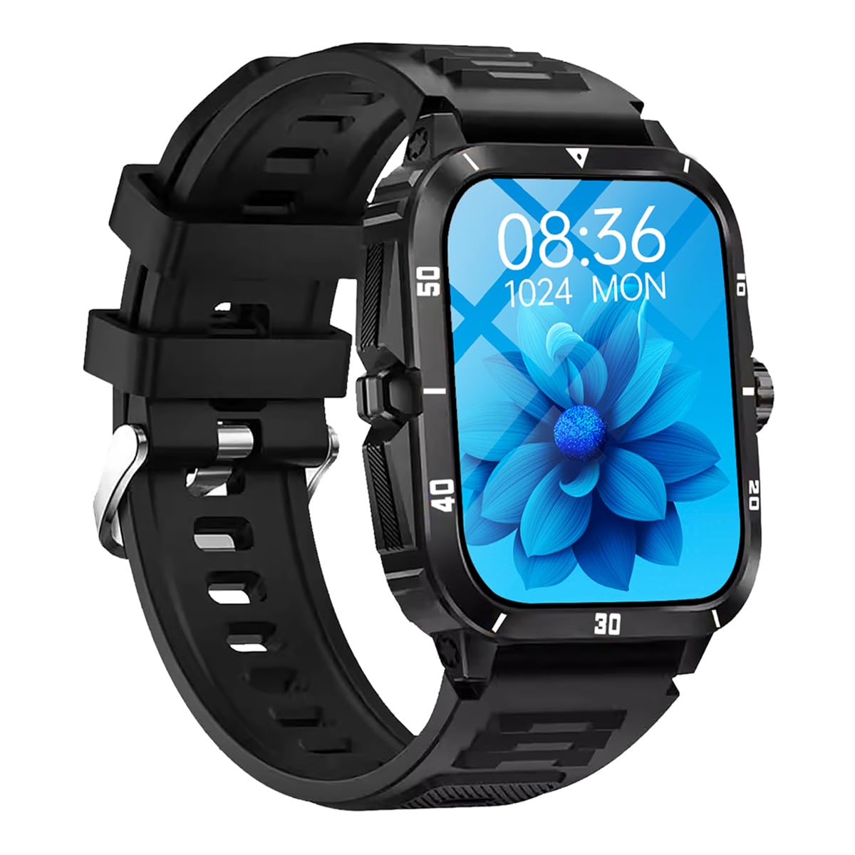 Smartwatch STF Kronos Insignia Negro con Pantalla de 2 Pulgadas y Protección IP65 para Salpicaduras