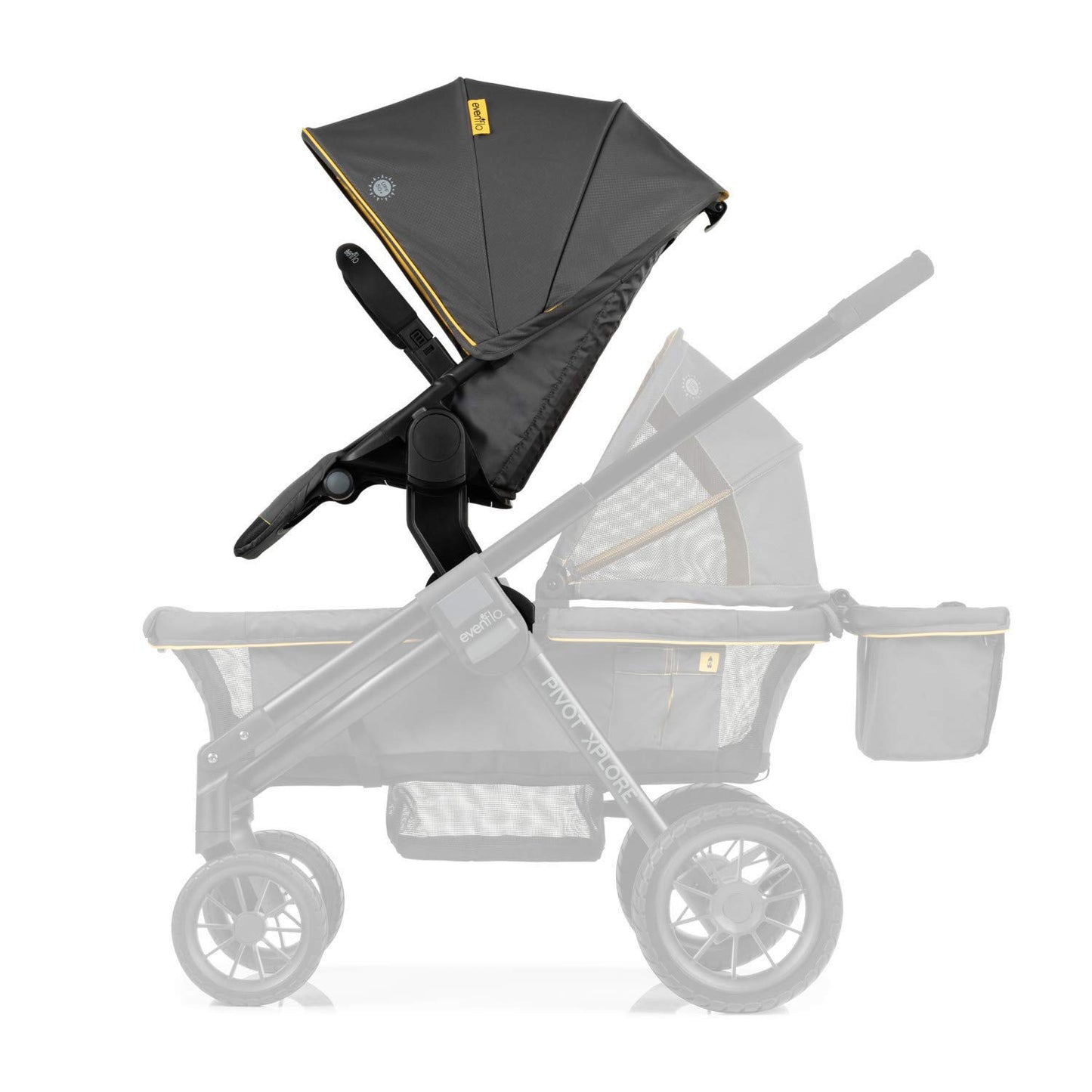 Carrito de Paseo Pivot Xplore Adventurer Gray con Segundo Asiento