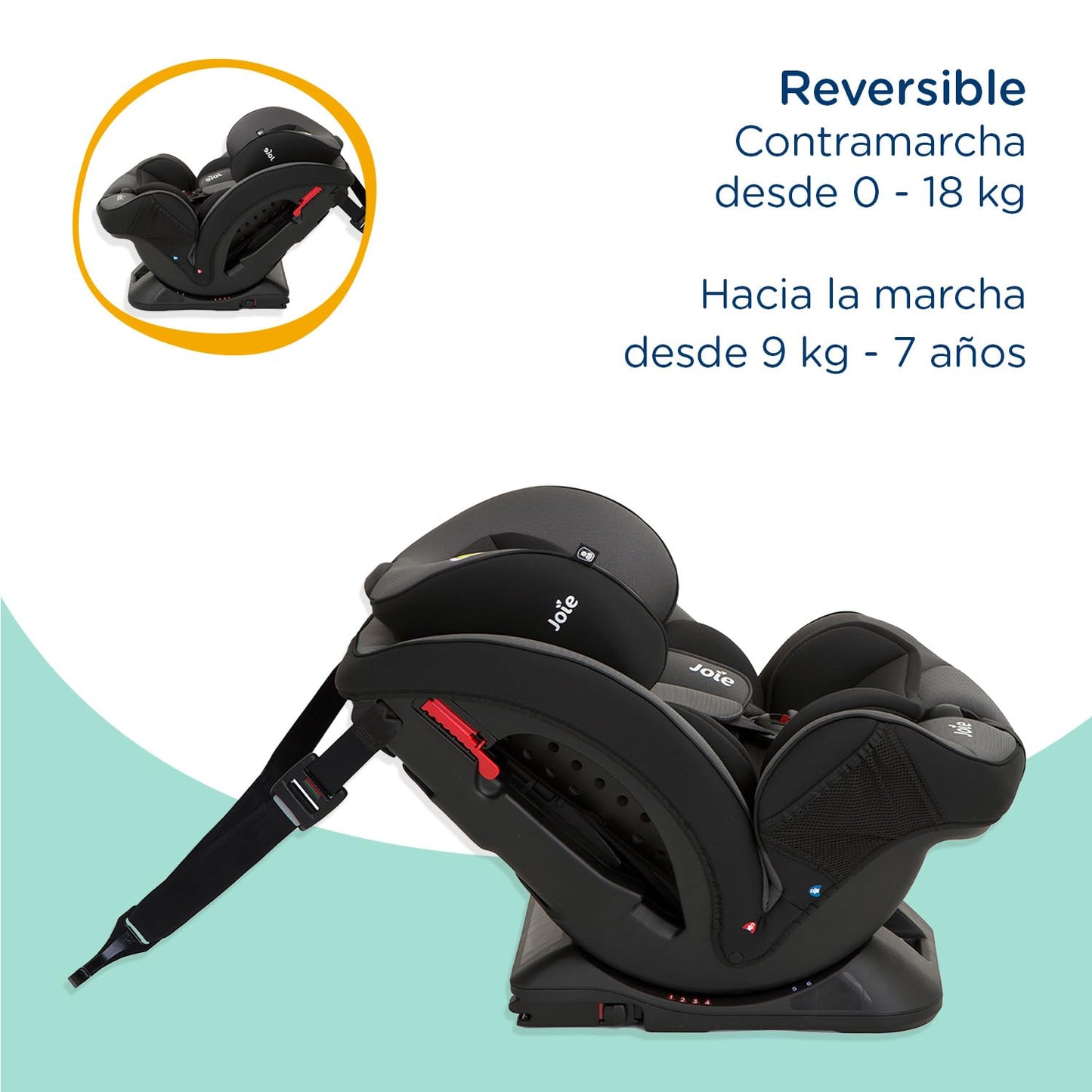 Joie Stages FX Autoasientos para Bebe - Asiento para Bebe Carro - ISOFIX - Grow Together hasta 8 Años - Sistema contra Impactos Laterales - Booster Car Seat - Silla para Bebé Auto