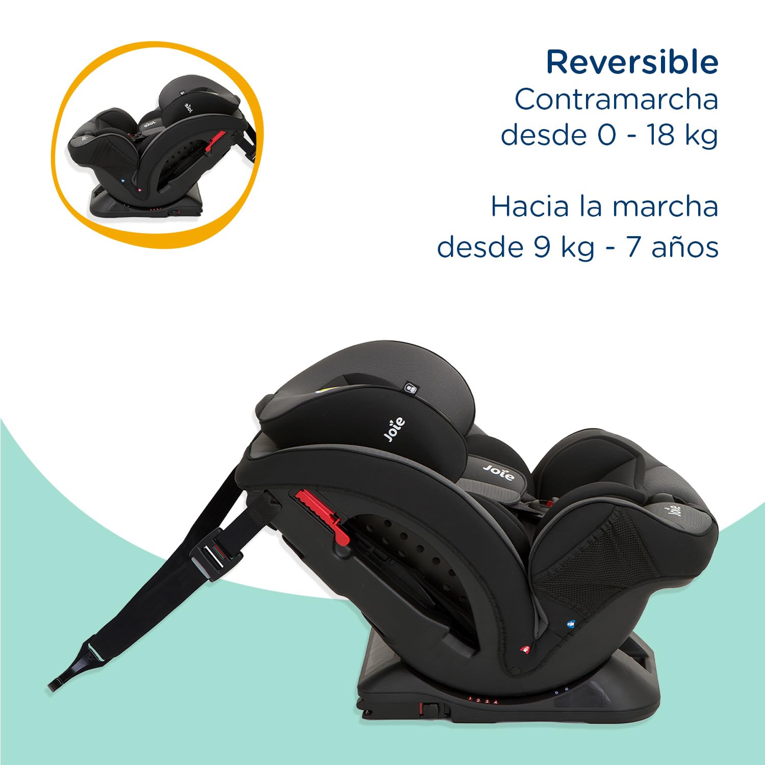 Joie Stages FX Autoasientos para Bebe - Asiento para Bebe Carro - ISOFIX - Grow Together hasta 8 Años - Sistema contra Impactos Laterales - Booster Car Seat - Silla para Bebé Auto