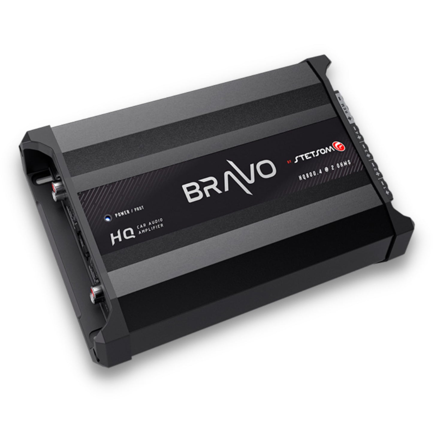Amplificador Digital de Audio Stetsom Bravo HQ 800.4 Multicanal para Coche 2 Ohmios Estables 800 Vatios RMS