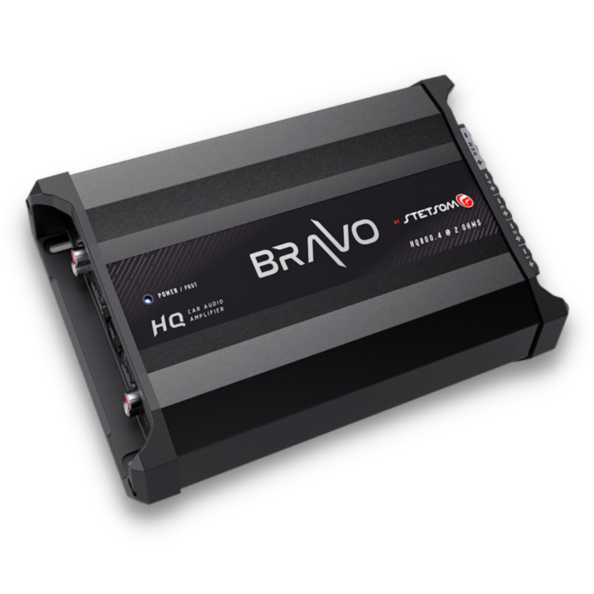 Amplificador Digital de Audio Stetsom Bravo HQ 800.4 Multicanal para Coche 2 Ohmios Estables 800 Vatios RMS